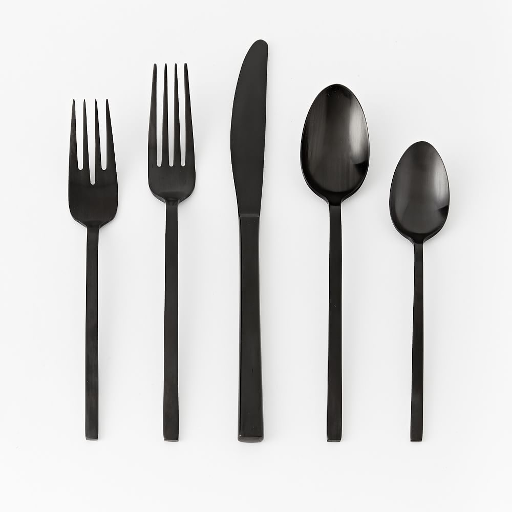 Blair Stainless Steel Flatware Matte Black West Elm UK